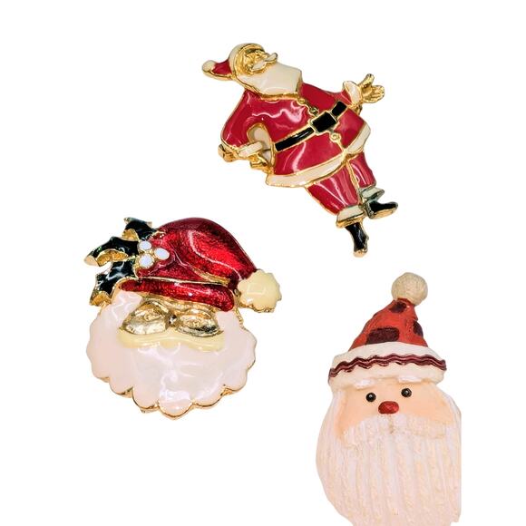 Lot of Eight Christmas Santa Pins - Picture 3 of 10